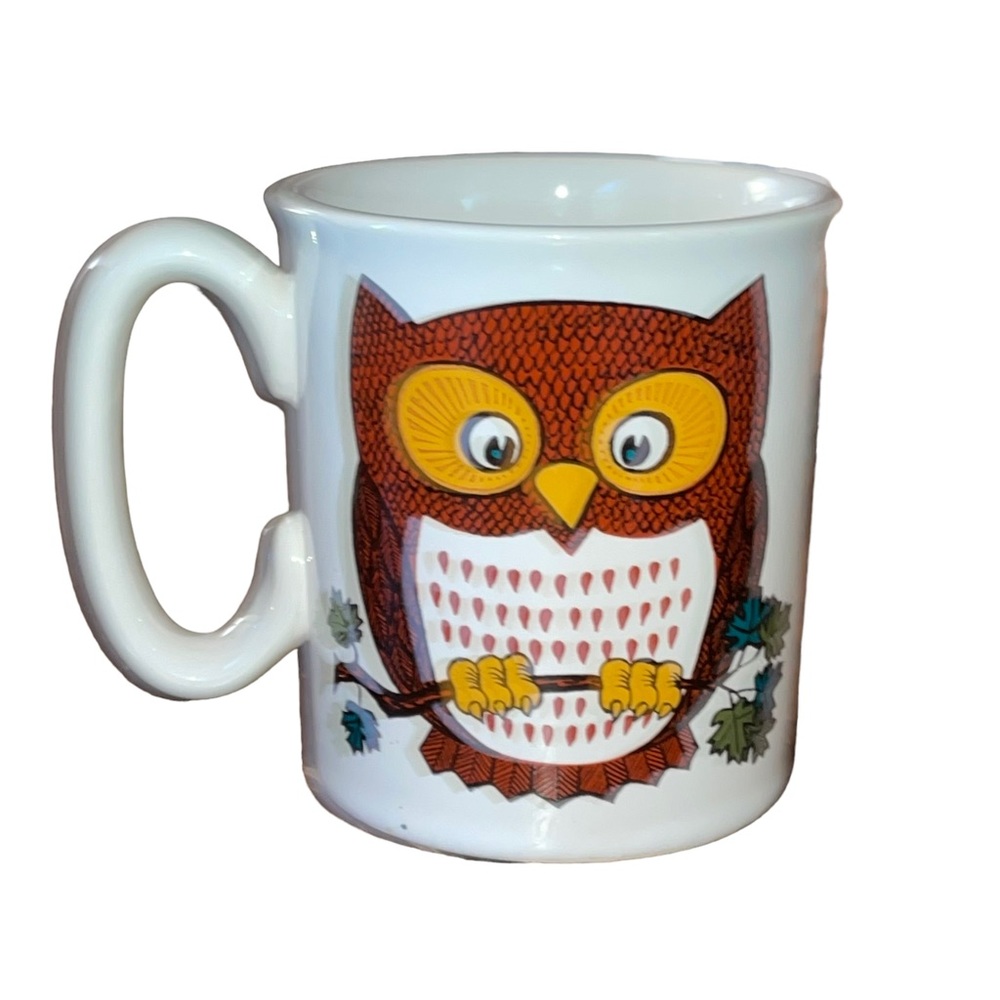 Vintage Pfaltzgraff Big Owl On Tree Branch Coffee Mug 12oz. Owl On Both Sides